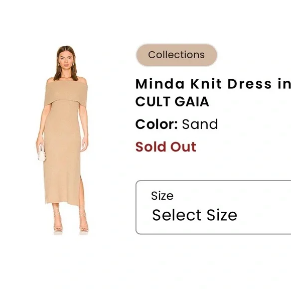 Cult Gaia Midi Dress in Sand - Picture 1 of 4